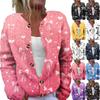 Women's Fashion Printed Long Sleeve Knitted Cardigan Button Down Jacket