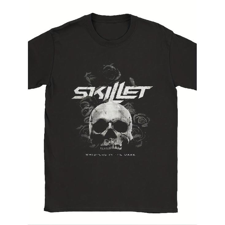 Men'S T-Shirt Showcasing The Novelty Band Skillet, Designed with a Round Neck And Available In Size 3XL, Titled 'Whispers Dark'