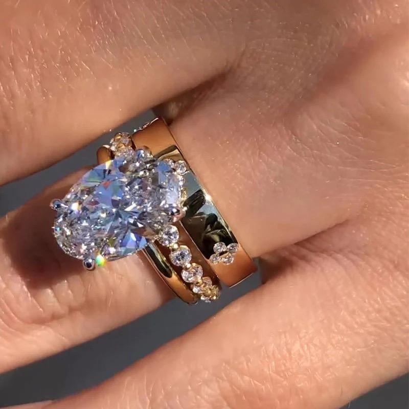 2025 New 316L Stainless steel Wedding Ring for Women Dazzling Zirconia Luxury Lady Accessories Bridal Jewelry Wholesale Not Fade