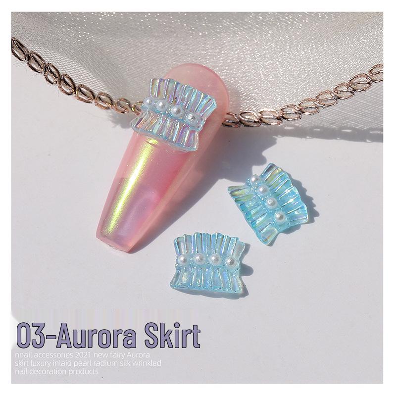 

Aurora Iridescent Pearl Lace Ribbon Nail Art Rhinestones