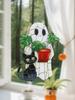Cute Halloween Ghost Hanging Decor Acrylic Black Cat & Potted Plant Decortive Sun Catchers Window Ornament for Home & Party Gift