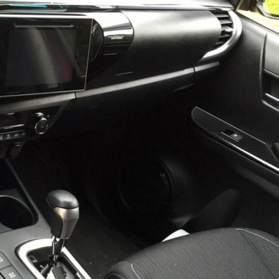 4Pcs Carbon Fiber Interior Door Control Cover Trim For Toyota Hilux 2015-