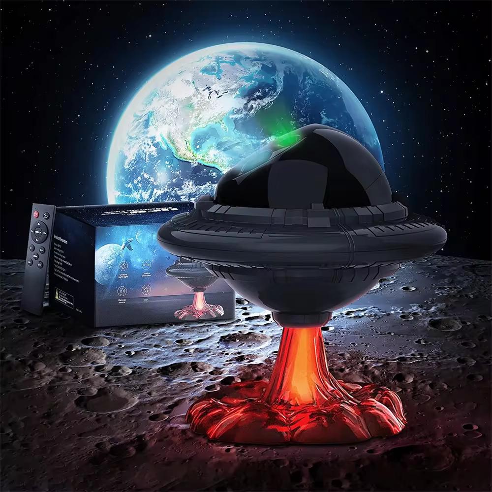 

2024 Новый пульт дистанционного управления летающая тарелка проекционный ночник 8 видов регулировка звездного неба домашняя атмосфера световое украшение чёрный