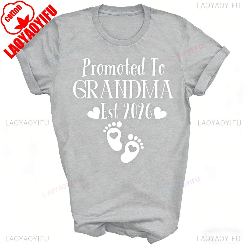 Lustige T-Shirts Oma Gegründet 2026 Unisex Shirt Geschenk Einfache Buchstaben Grafik-T-Shirts Pendler Allmatch Lässige Oberteile T-Shirt Kurzes T-Shirt