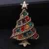 Christmas Fashion Simple Retro Rhinestone Brooch Minimalist Star Christmas Tree Multi-layer Series Brooches Accessories Gifts