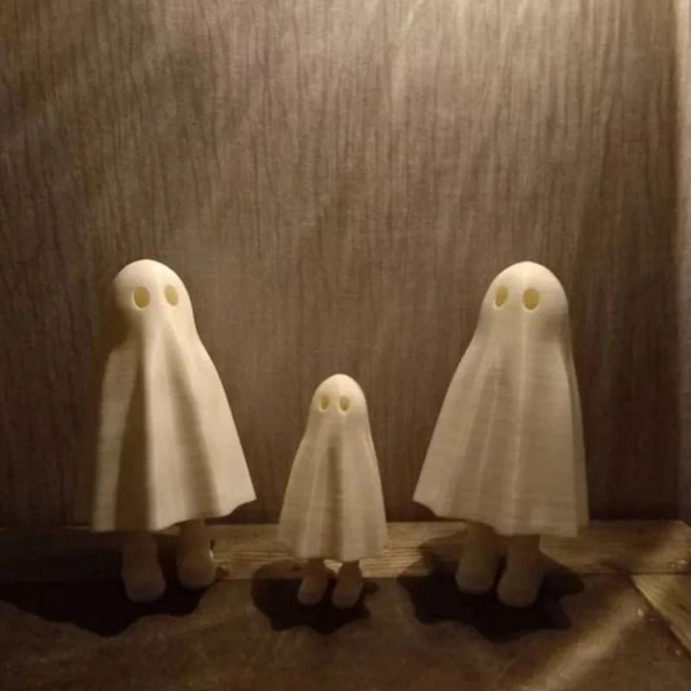 Cute Little Man Ornament Activity Foot 3D Printed Ornament Halloween Ghost Statue  Halloween Decor