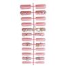 24 Pieces Long Square Press On Nail With 3D Bows and Rhinestones Designs False Nail Sparkling Stick On Nail for Women