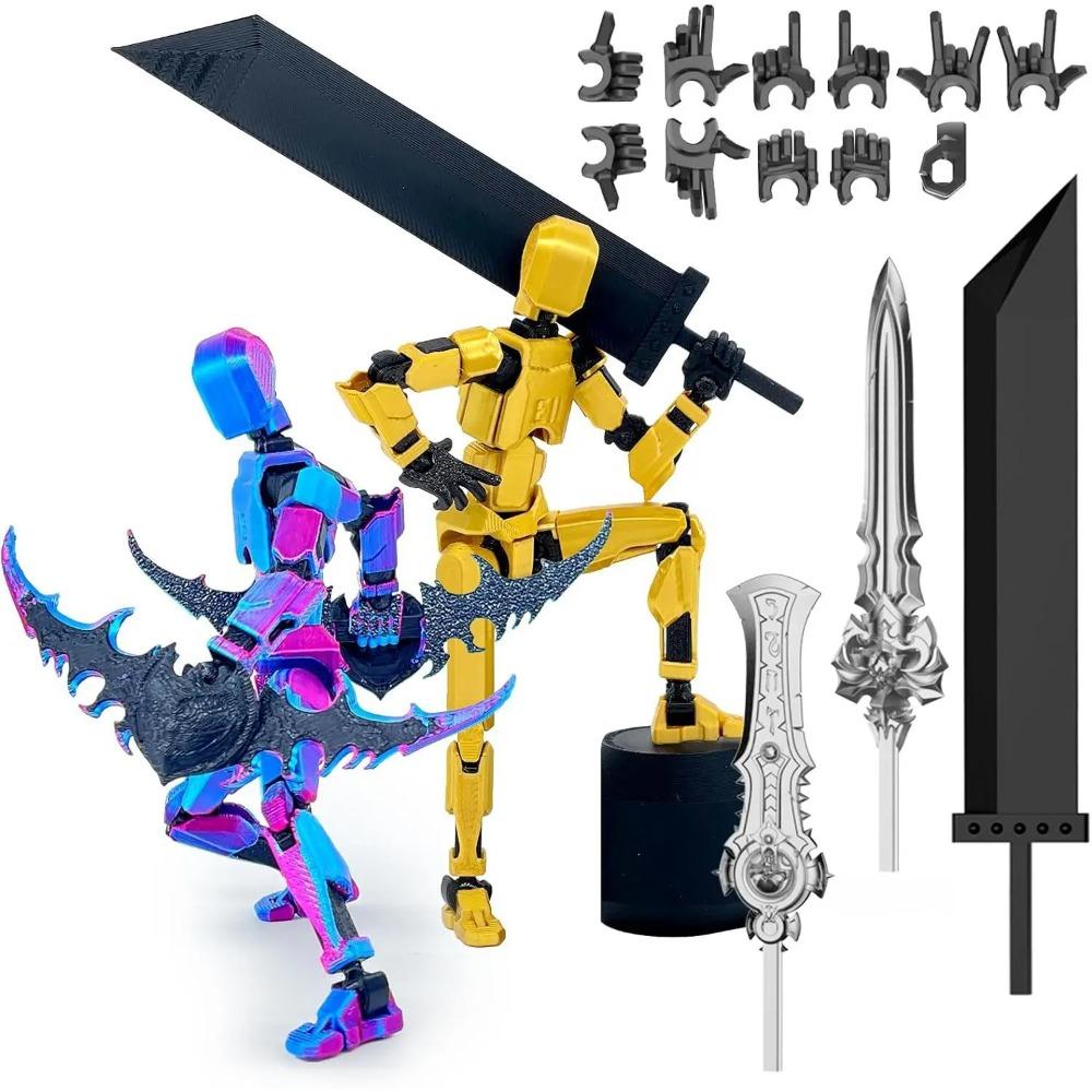 3D Baskılı T13 Aksiyon Figürü Çok Eklemli Hareketli Titan 13 Şanslı Kukla Nova Robot Aksiyon Figürü Hediyeleri