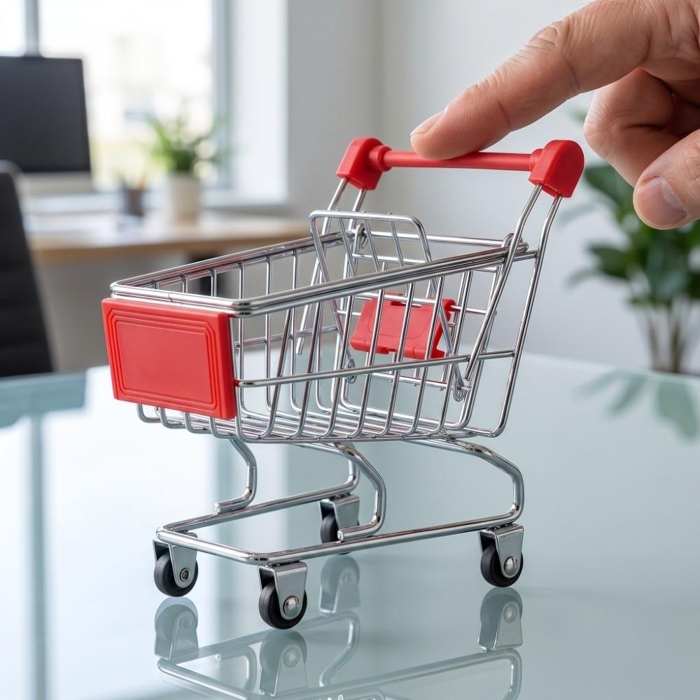 Mini compact size Toy Hand Trolley Simulation Cart Office sundry arrangement