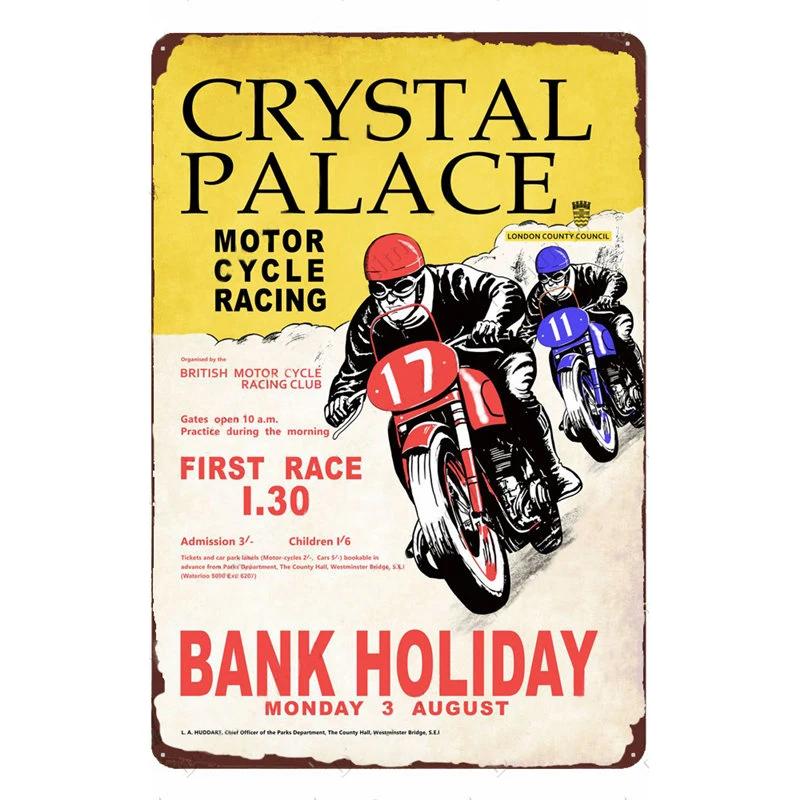 Motorradfahrer Klassischer Sport Rennsport Blechschild Vintage Metallposter Dekor Man Cave Garage Wandschilder Kunstplaketten Blechschild