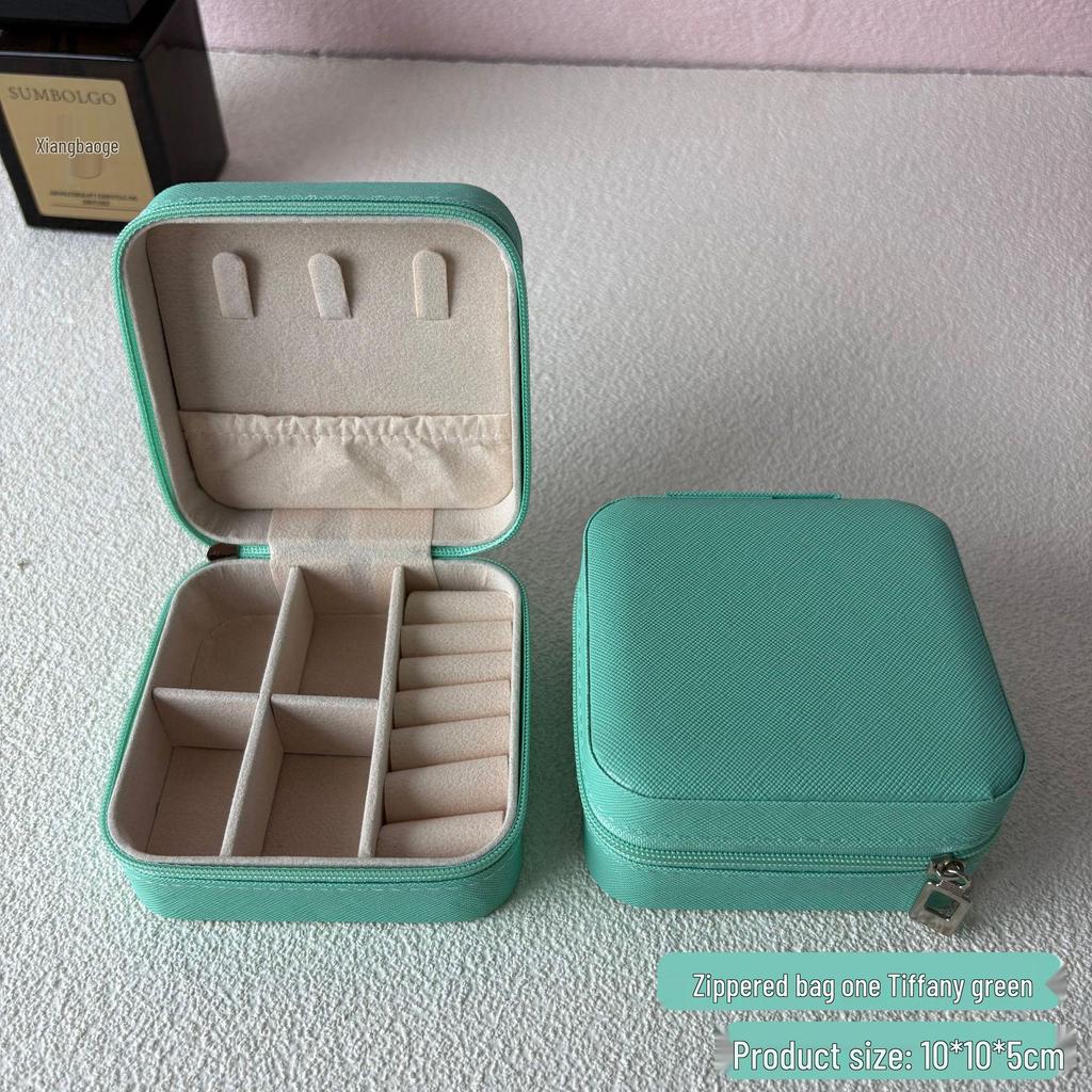 Travel Jewelry Storage Box - Portable Necklace Earrings Ring Organizer Bag with Zipper