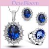 Fashion Sapphire Jewelry Set With Blue Rhinestone Decor For Women Spring