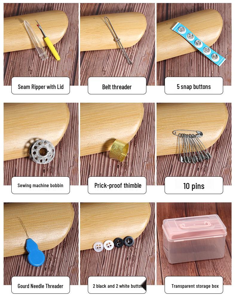 Portable Multicolor Needle & Thread Kit: Multifunctional Storage Box for Household Mending.