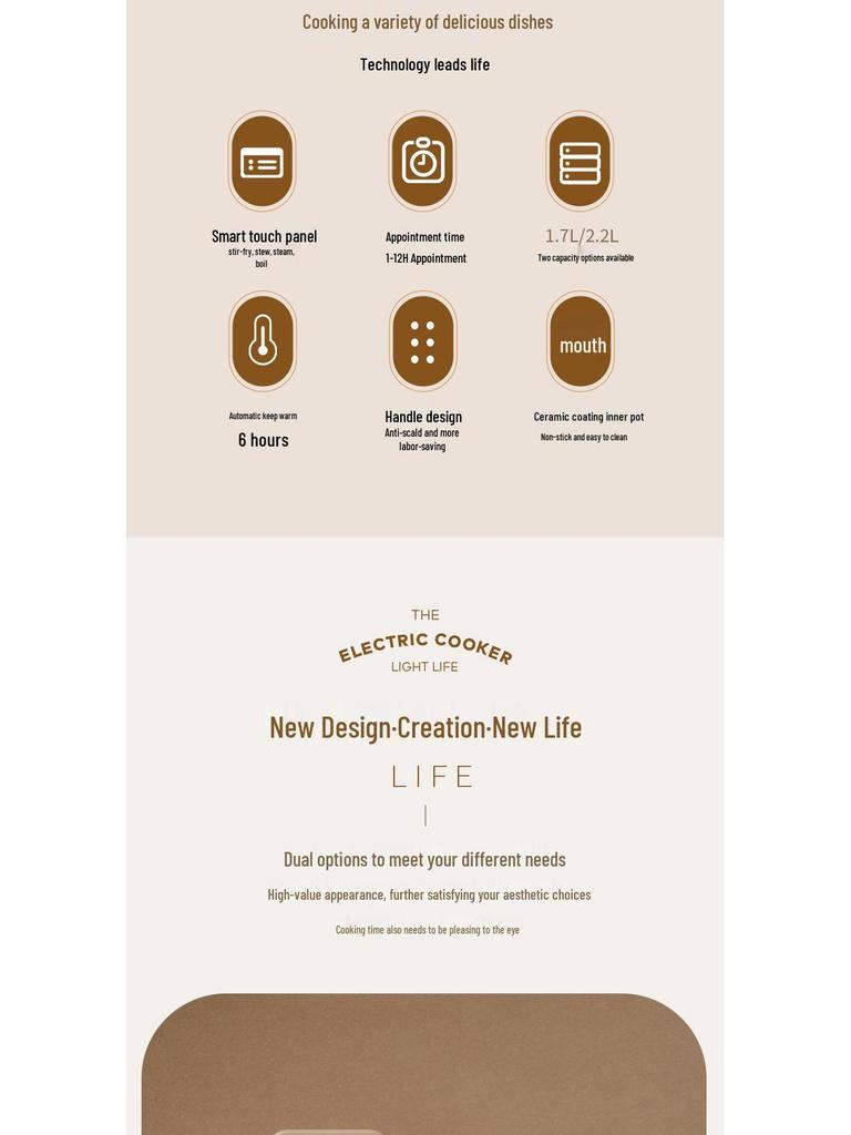 Mini aragaz electric: Oală Crock-Pot Multifuncțională, Fierbător de Orez Inteligent, Aparat pentru Terci, Oală pentru Supă, Perfectă pentru Cămine