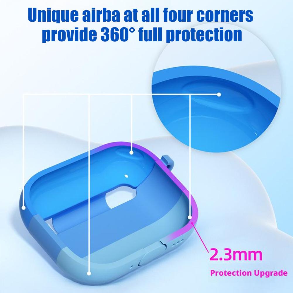 For AirPods Pro 3 2025 Case Gradient Color Silicone Earphone Cases For AirPods Pro3 Generation TPU Cover Sleeve With Hook