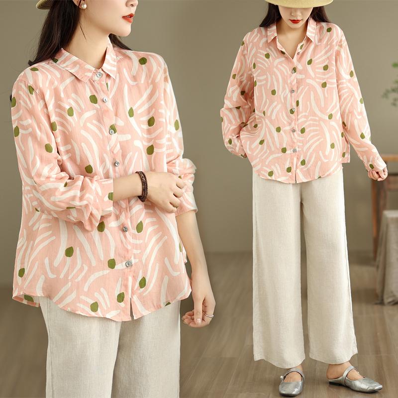 DIMANAF 2025 Damen Bluse Basic T-Shirt Vintage Mode Lässig Locker Oberteile T-Shirts 6221