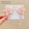 Sweet Pink Hair Clip Chinese Style Flower Tassel Hairpins Styling Accessory Barrette For Girls