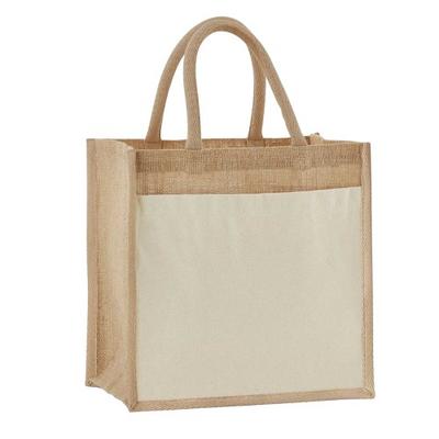 Bolso tote midi de yute almidonado