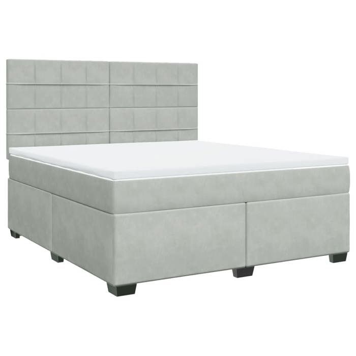 Maison Exclusive - Sommier à lattes de lit et matelas Gris clair 180x200cm Velours