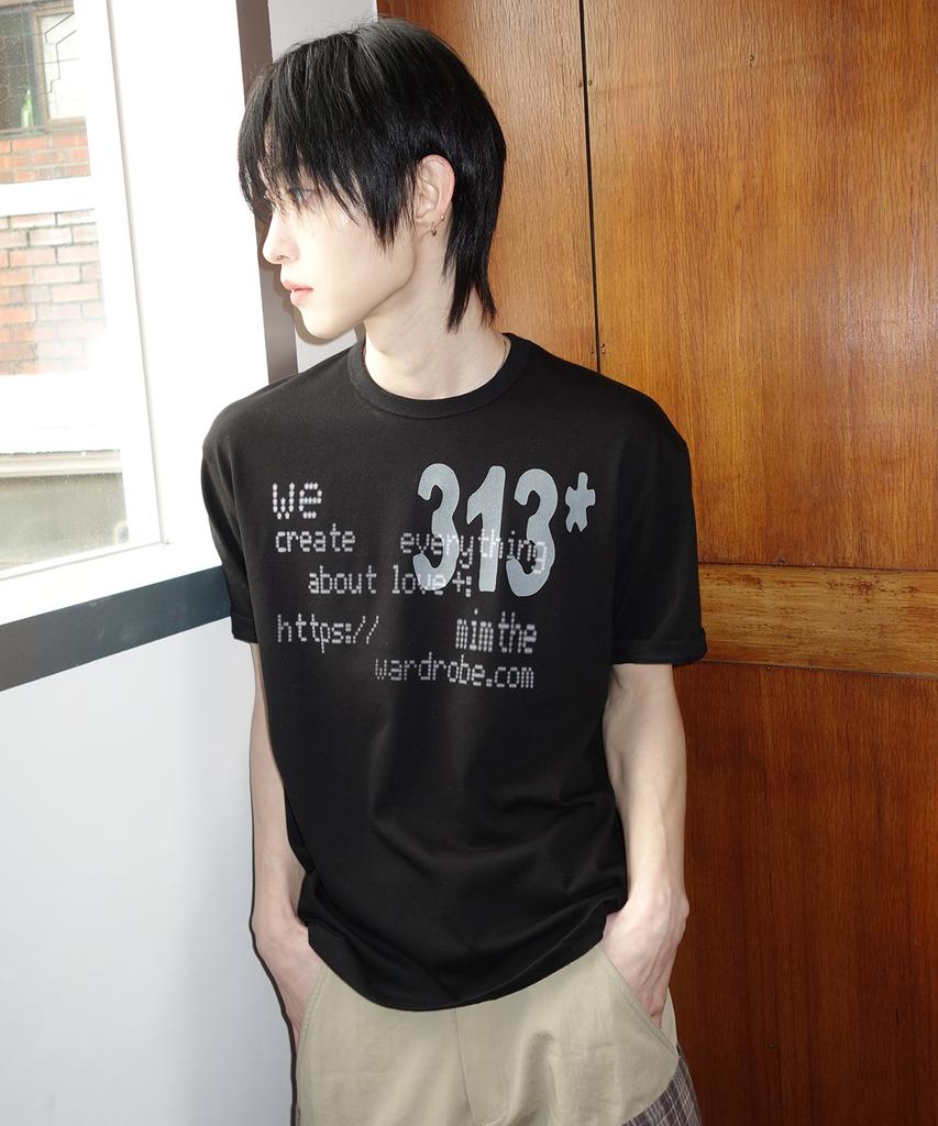 Mimdeowodeulobeu 313 Printed T-Shirt_Black