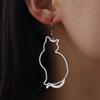 My Shape Cute Cat Drop Earrings for Women Kids Stainless Steel Lovely Kitten Animal Dangle Earring Jewelry Valentine's Day Gifts