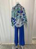 2026 Spring European & American Women's Printed Shirt & Elegant Wide-leg Pants Fashion Set