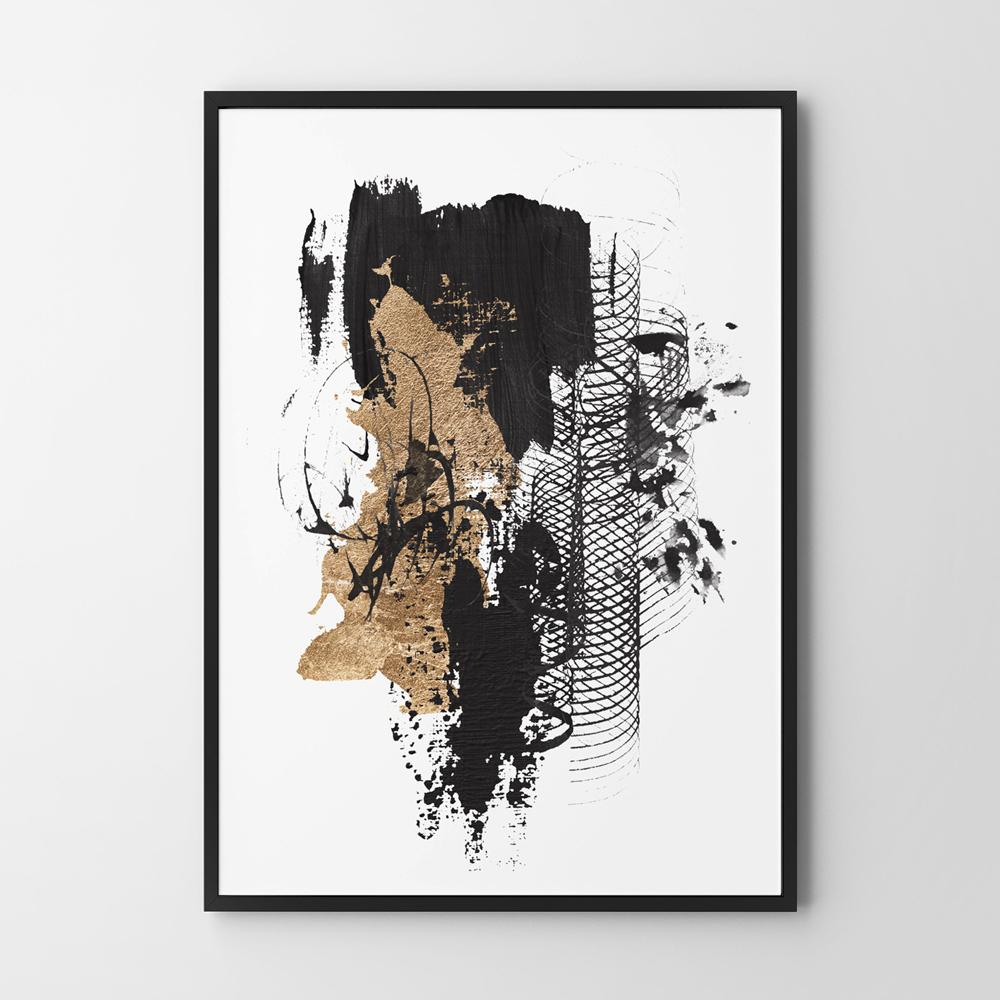 Poster Abstraction Gold Black