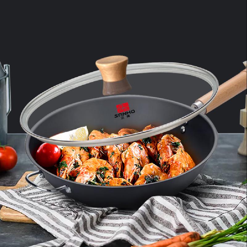Sanhe 34cm Pure Iron Light Wok