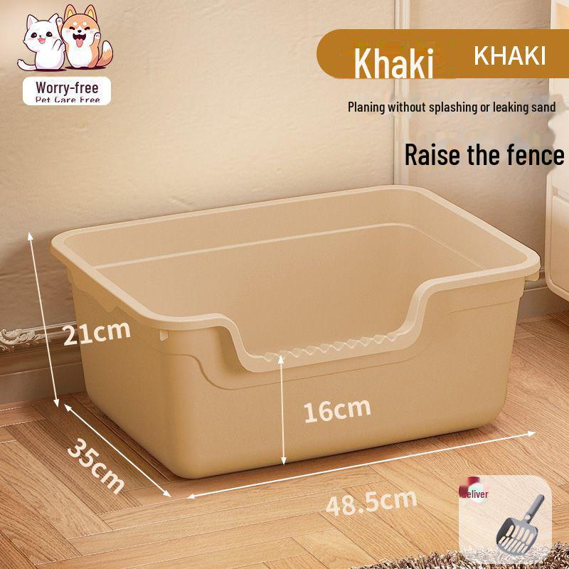 Thickened Semi-Enclosed Oversized Splash-Proof Cat Litter Box