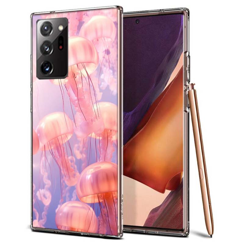 Enchanting Neon Jellyfish Phone Case for Samsung A55 A35 A25 A15 A07 A05S A16 A17 A26 A36 A37 A56 A57 Galaxy Note 20 10 A50S A71