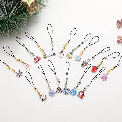 New Christmas Gift Pendant Santa Claus Mini Phone Chain Keychain Bag Pendant Decoration for Women