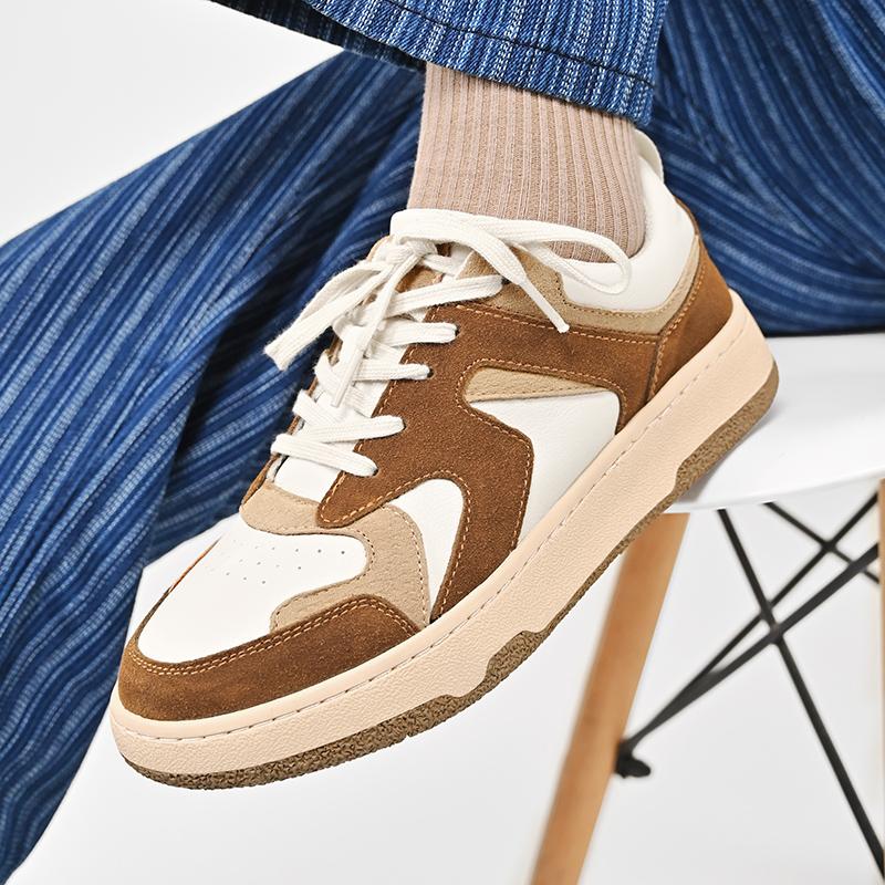 

Обувь из натуральной кожи для мужчин и женщин, удобные кроссовки, зимние и весенние, обувь на плоской подошве для скейтбординга, роскошные спортивные кроссовки, лоферы, сабо 39 коричневый