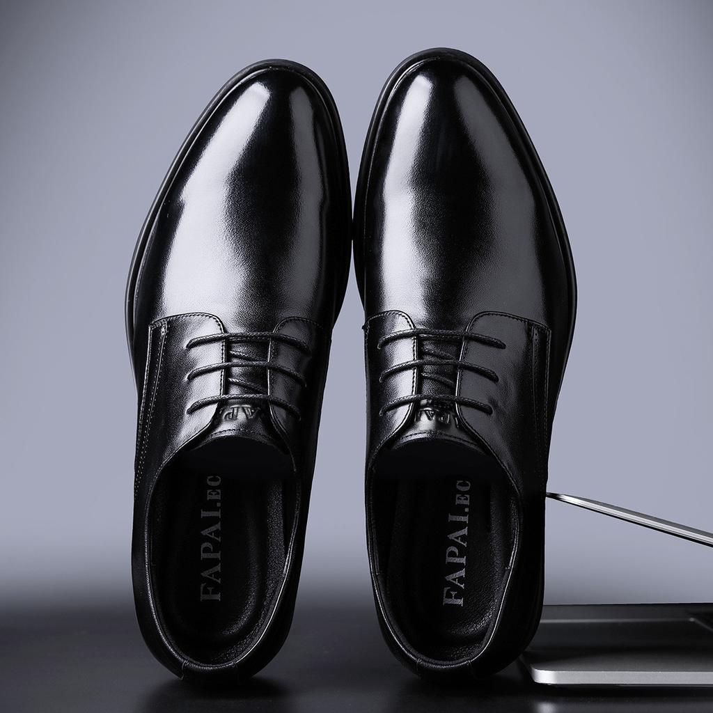 Wenzhou Genuine Leather Shoes Men's First Layer Cowhide British Style Men's Shoes Business Dress Commuting Wedding Derby Shoes Wear-resistant Autumn