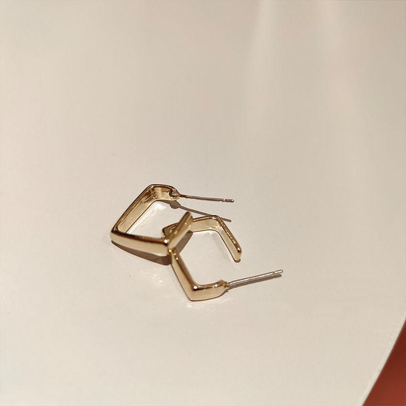 iF ME Retro Gold Geometric Square Earrings for Women Temperament Earing Trendy Fashion Accessories