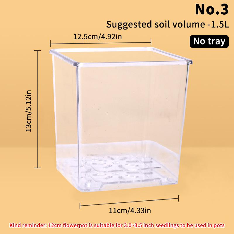 Transparenter Blumentopf, Entwässerungsbecken, transparentes Loch, Blumenkorb, Kunststoff, atmungsaktiv, Blumentopfzubehör