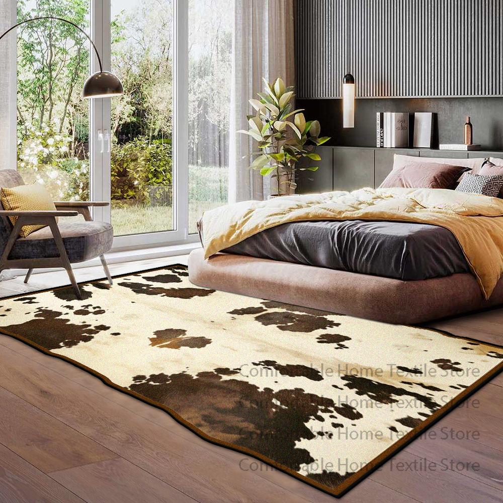 Faux Animal Skin Alien Rug Soft Non Slip Floor Mat For Living Room Bedroom Bedside Easy Clean Entrance Door Carpet