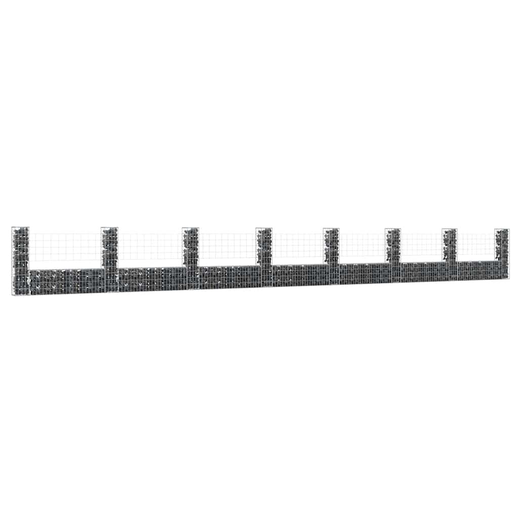 Vidaxl Gard Gabion cu 8 Stâlpi, Fier, 860X20X100 Cm