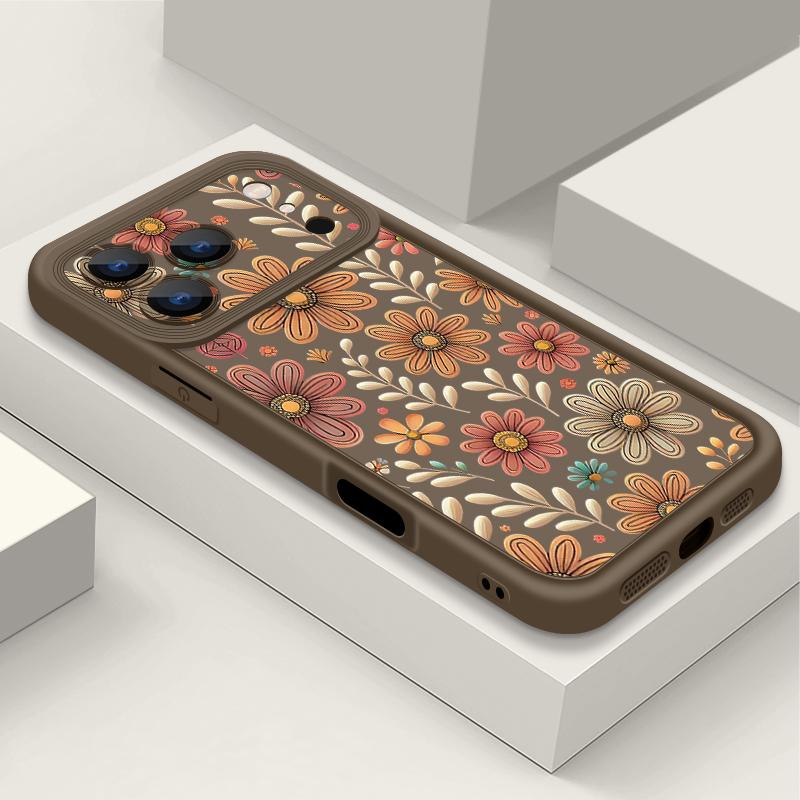 Nárazuvzdorný měkký silikonový kryt na telefon Funda z TPU pro iPhone 17 Air 16e 16 15 14 Pro Max 13 17 Pro Max 17 Pro 17 pouzdro se vzorem kreslených květin