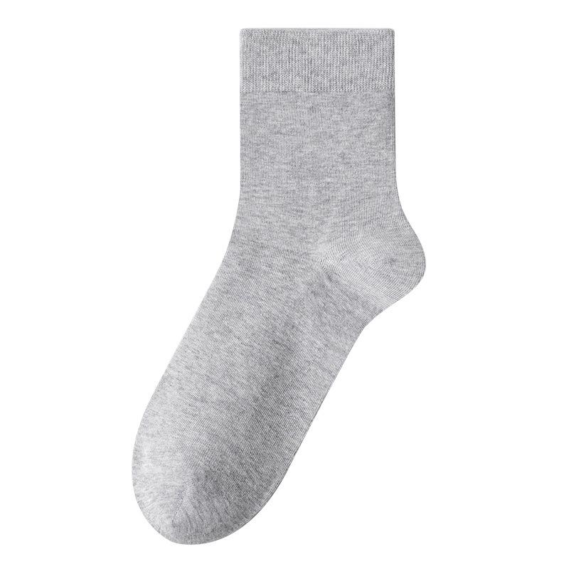Men's Spring and Autumn All-cotton Boneless Cotton Socks, Anti-odor and Antibacterial Solid-color Long Socks, Autumn and Winter Business Socks