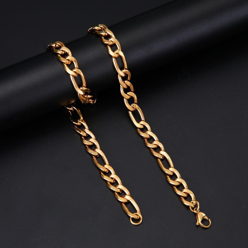 Collier chaîne Figaro Teamer pour Hommes Femmes Basique Punk Couleur Or Acier Inoxydable Long Collier Chokers Hommes Hip Hop Bijoux Cadeaux