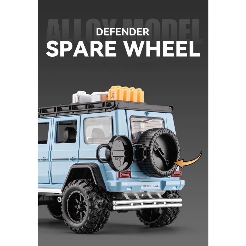 1/24 Scale Diecast Mercedes-Benz G550 4X4 Modified Version Off-road Car Sound and Light Pull Back Children's Toys Collection Gift Box