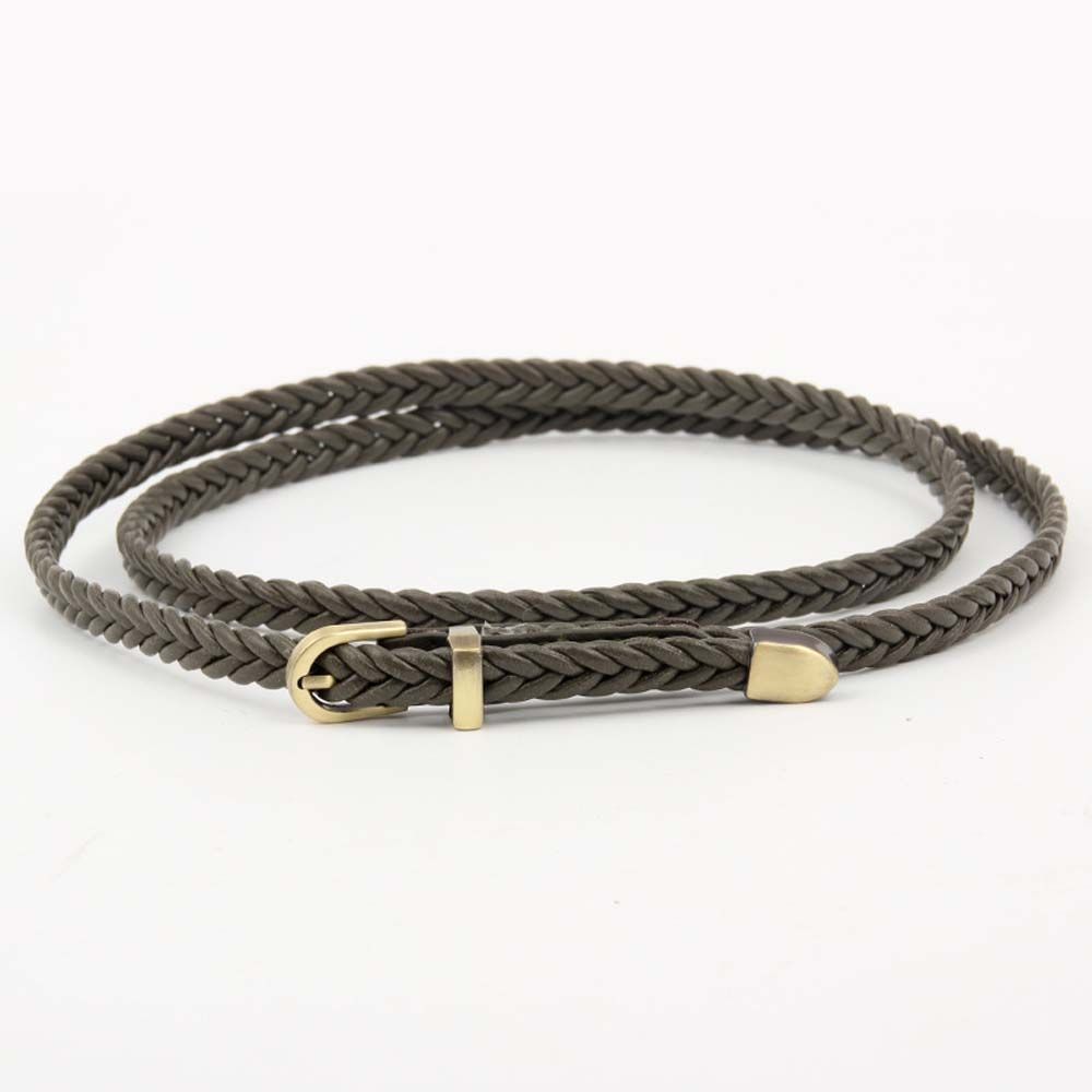 Thin Hand-woven Casual Retro Girls Waist Belt Braided Belts Pin Buckle Waistband