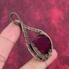 Faceted Kashmir Ruby Pendant Copper Wire Wrapped Pendant Handmade Unique Style Pendant Gemstone Copper Jewelry Gifts for Her Dainty Pendant