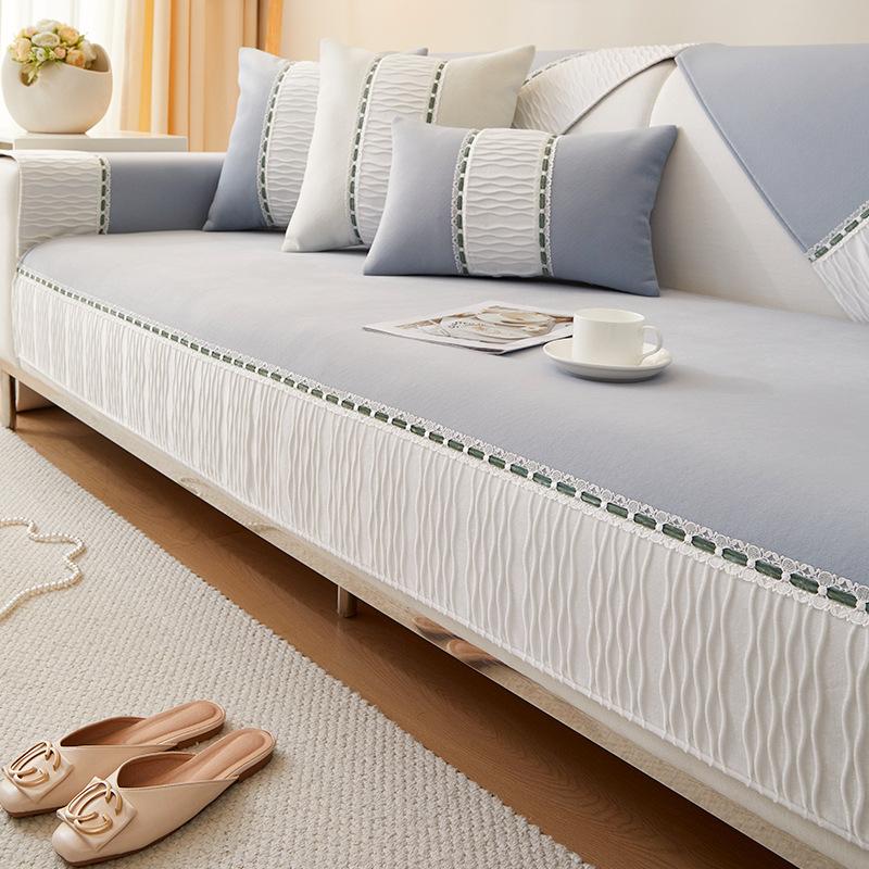 Luxury Chenille Sofa Cushion Four Seasons Universal Cover Cloth Towel Modern High-end Cushion Non-slip Sofa Backrest Cover Towel