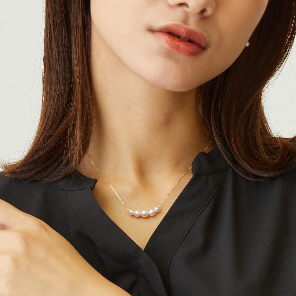 Lala Christie Damen Akoya Perlenkette, 18K Gold, 5-Perlenkette, lp71-0025-yg