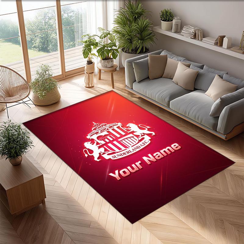 Sunderland FC Printed Crystal Velvet Rug Non‑Slip Crystal Velvet Carpet For Sofa Bedroom Indoor Home Decoration