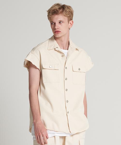 Tener Dekki Vintage Sleeveless Shirt Ivory Ivory/F