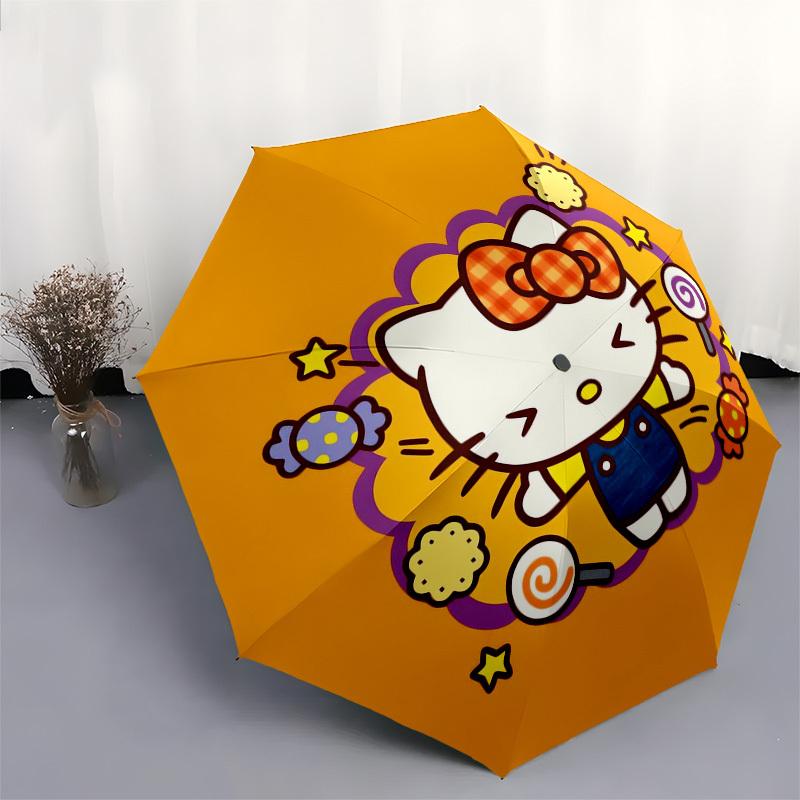 1pc Hello Kitty Halloween Treats Umbrella with Plastic Handle,Suitable for All Seasons Home Travel Outdoor UmbrellaSanlio399