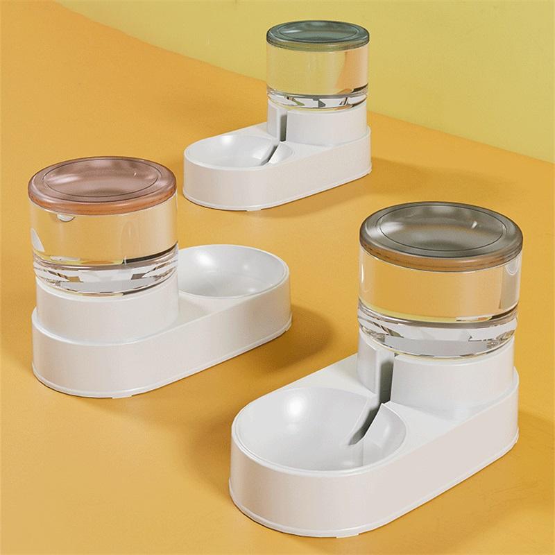 PP Material Pet Feeder Pet Water Fountain Drink Bowl Automatic Pet Feeder Large Cat Dog Food Dispenser