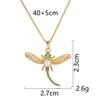 Women's Butterfly Necklace with Colored Zircon: Elegant Titanium Steel Clavicle Chain, Non-Fading, European & American Style